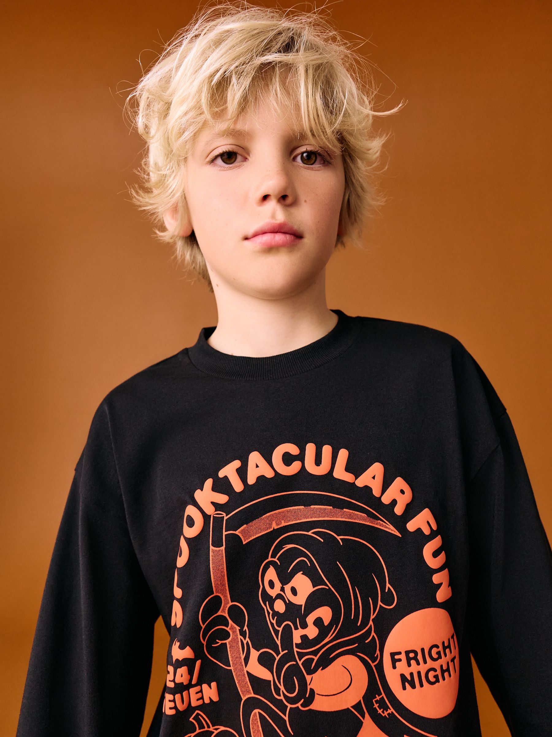 Dsiney Kidz - Black/Orange Spooktacular Halloween 100% Cotton T-Shirt (3-16yrs) image 2
