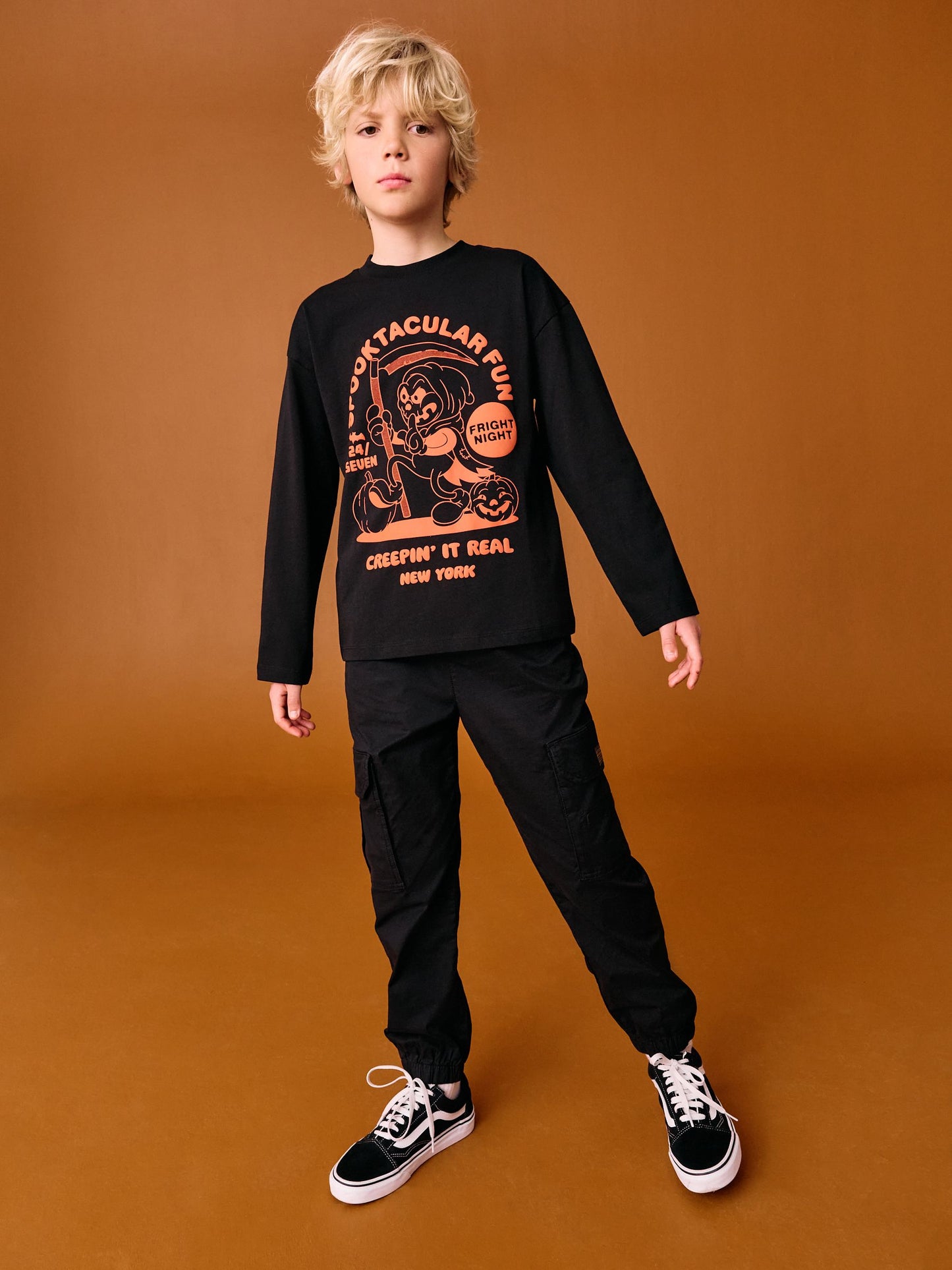 Dsiney Kidz - Black/Orange Spooktacular Halloween 100% Cotton T-Shirt (3-16yrs) image 3