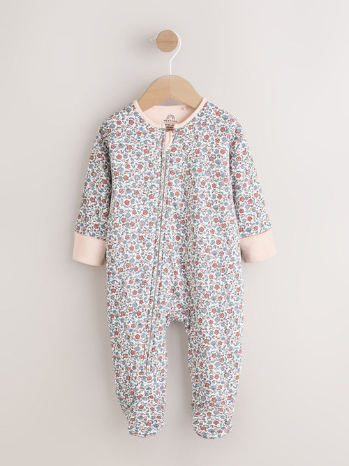 Ecru Floral 2.5 TOG Wadded Baby Sleepsuit image 1