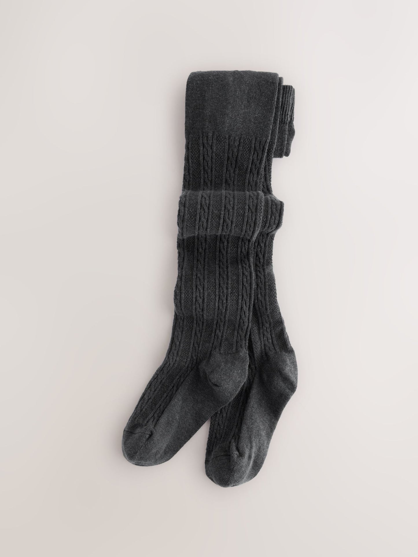 Pink/Charcoal Grey and Cream Cotton Rich Cable Tights 5 Pack image 5