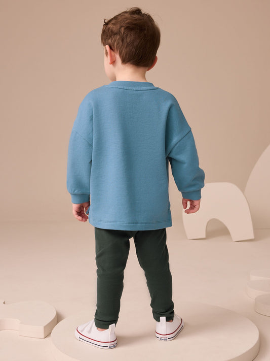 Blue Long Sleeve Top and Leggings Set (3mths-7yrs) image 3