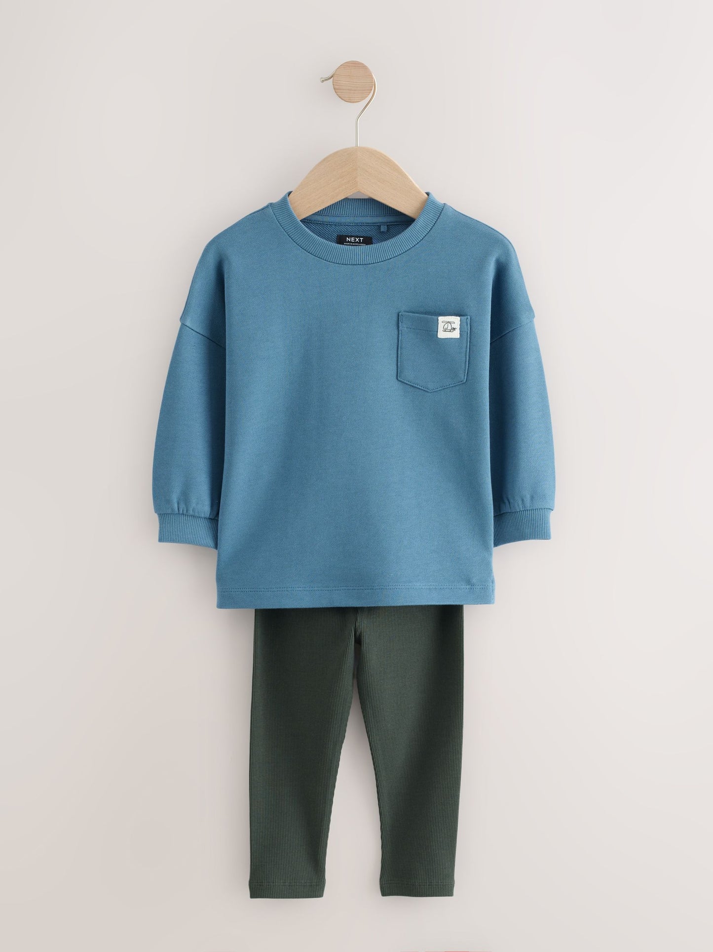 Blue Long Sleeve Top and Leggings Set (3mths-7yrs) image 4