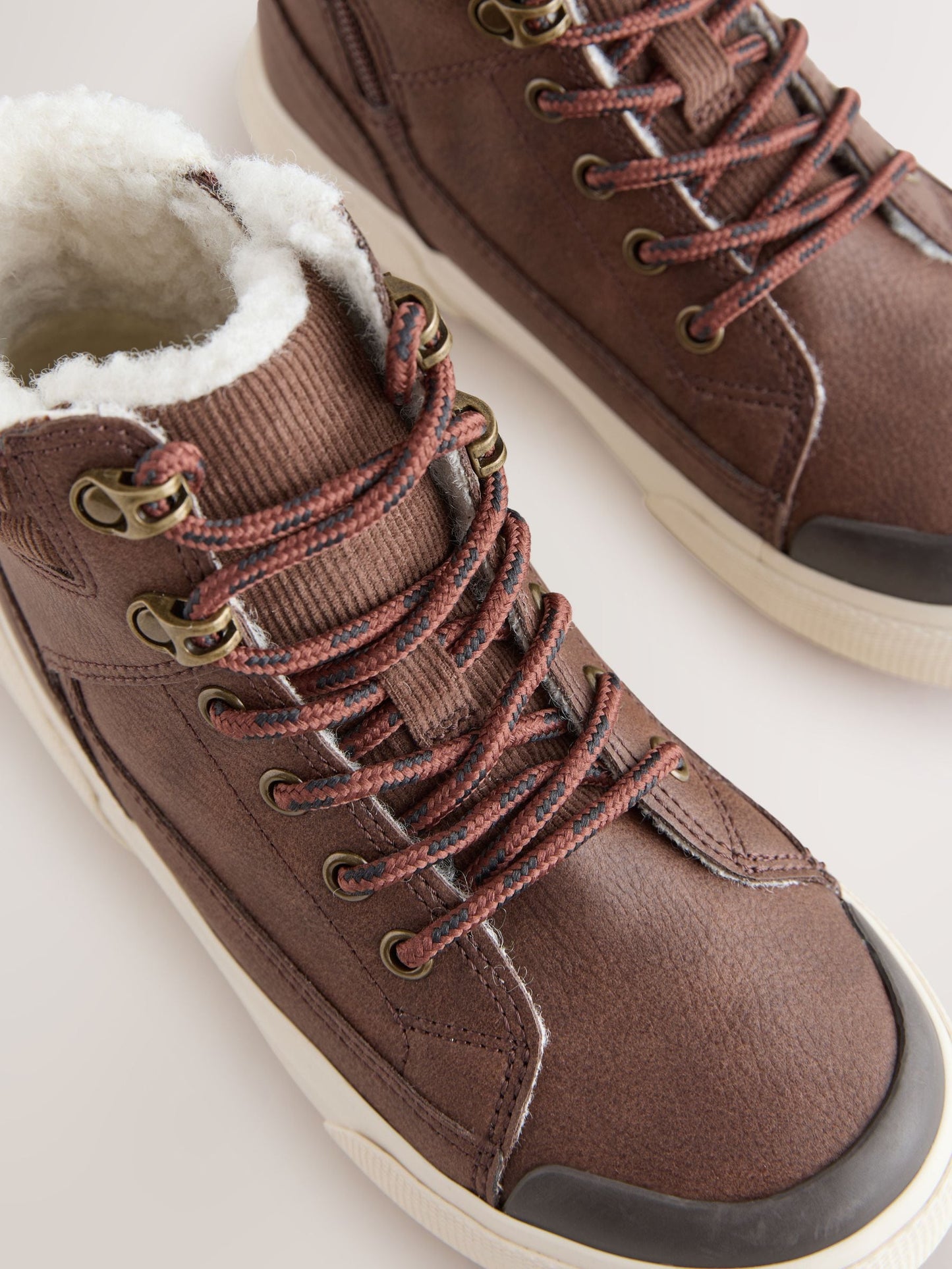 Chocolate Brown Standard Fit (F) Warm Lined High Top Boots image 3