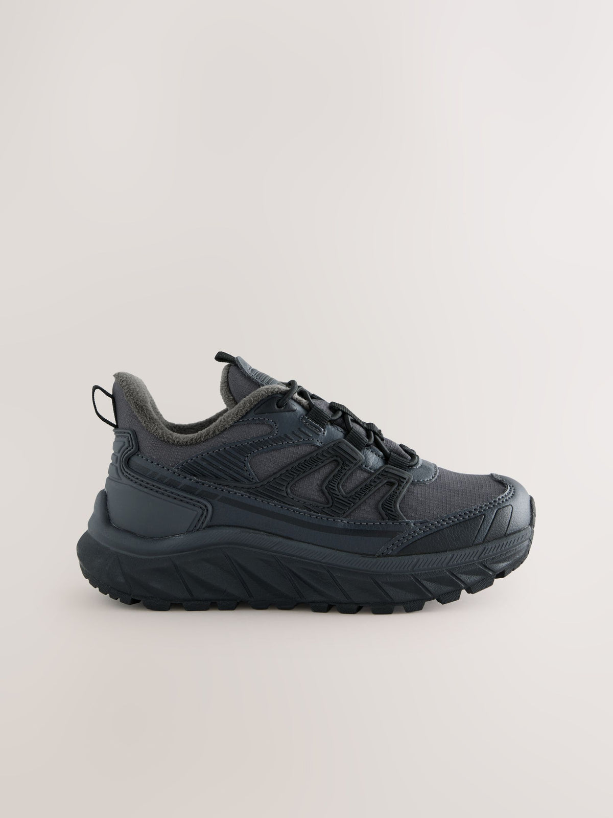 Grey Water Resistant Elastic Lace Trainers - image 5