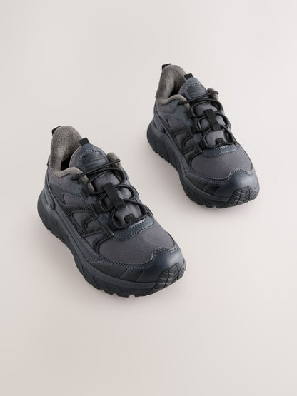 Grey Water Resistant Elastic Lace Trainers - image 6