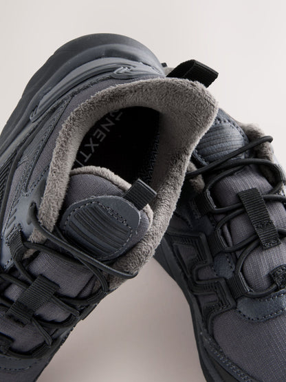 Grey Water Resistant Elastic Lace Trainers - image 7
