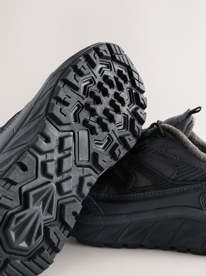 Grey Water Resistant Elastic Lace Trainers - image 8