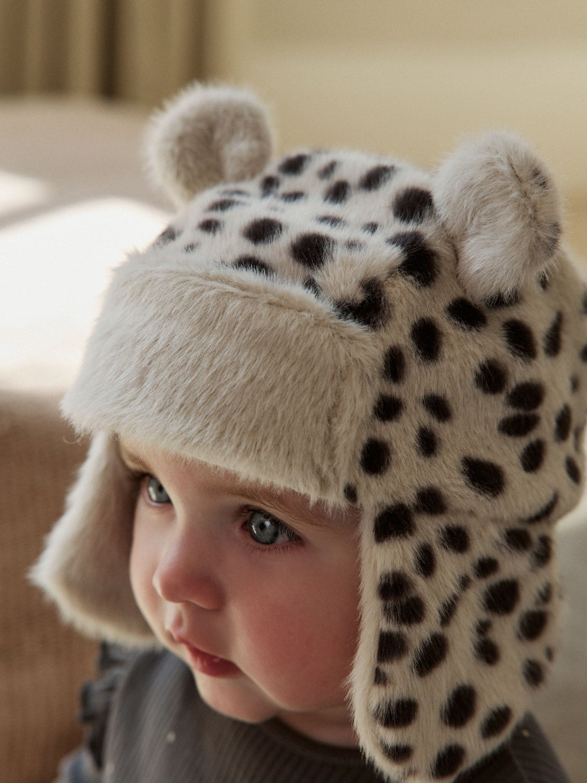 Leopard Faux Fur Earred Baby Trapper Hat - image 2