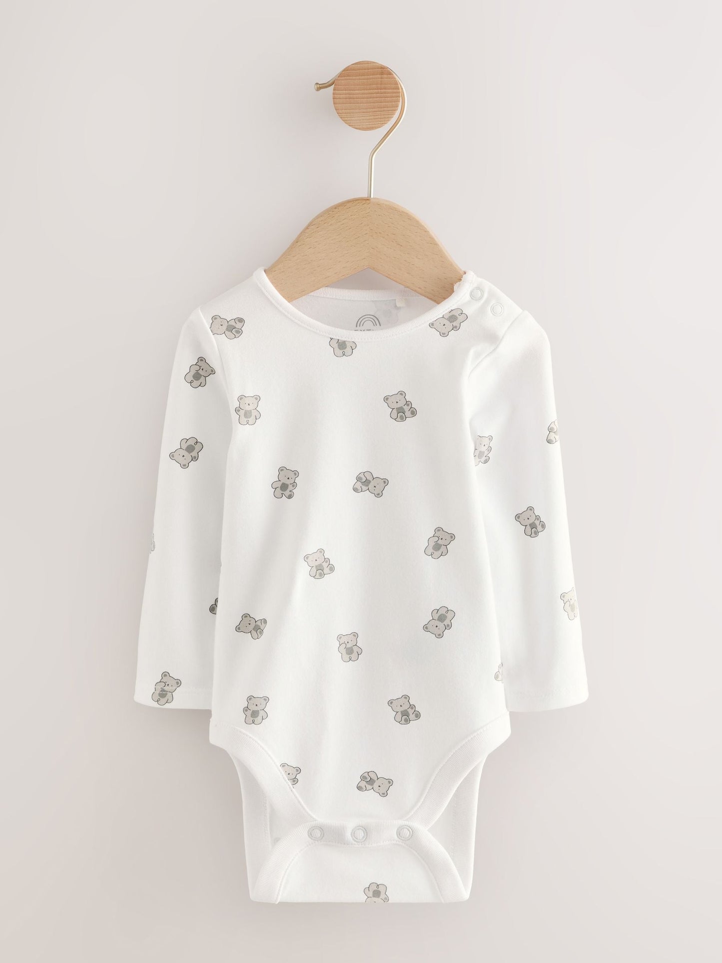 White Bear Velour Dungarees and Bodysuit Baby Set (0-12mths)