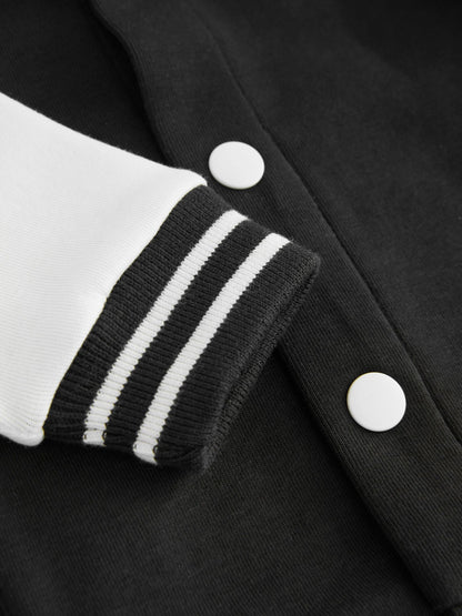 Black/Ecru Jersey Bomber Jacket (3mths-7yrs)