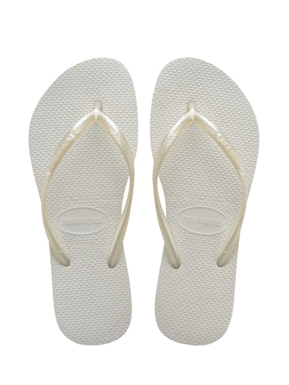 Havaianas White Kids Slim Flip Flops image 1