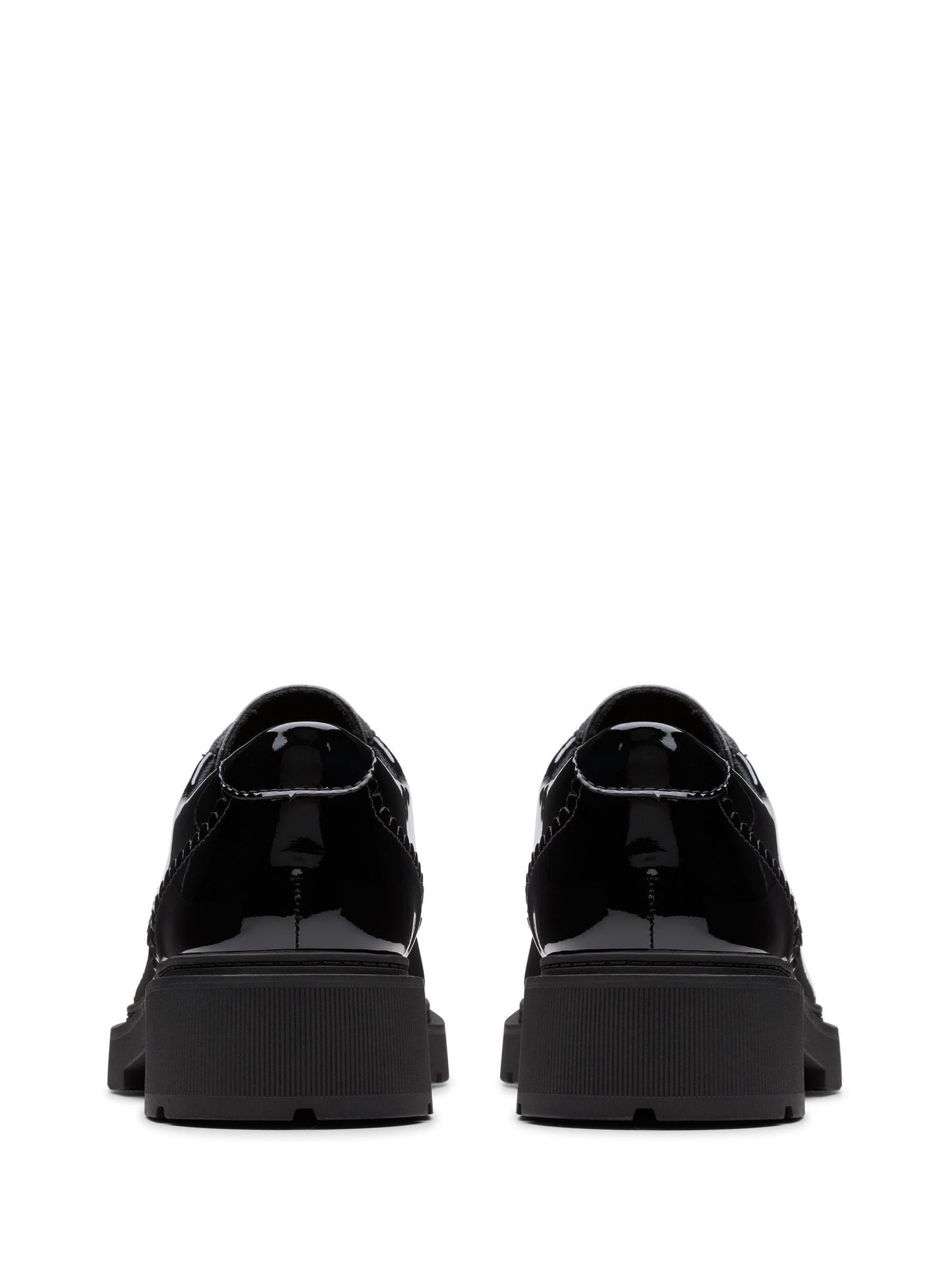 Clarks Black Patent Standard Fit (F) Older Girls Eris Pure Brogues image 4