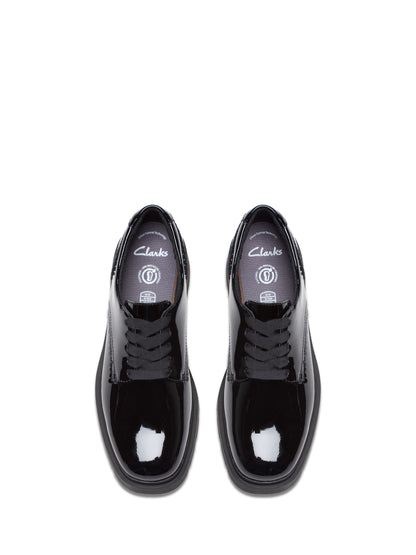 Clarks Black Patent Standard Fit (F) Older Girls Eris Pure Brogues image 5
