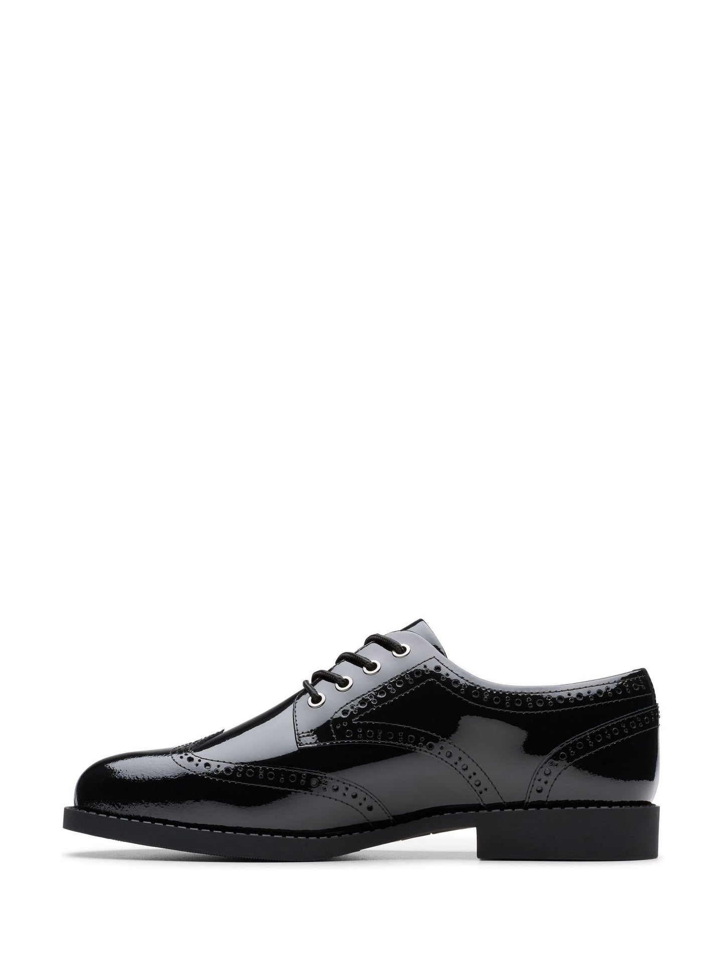 Dsiney Kidz - Clarks Black Patent Standard Fit (F) Older Girls Tapa Pure Leather Brogues image 2