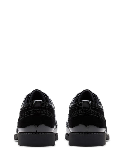 Dsiney Kidz - Clarks Black Patent Wide Fit (G) Older Girls Tapa Pure Leather Brogues image 5