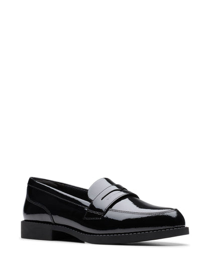 Dsiney Kidz - Clarks Black Patent Standard Fit (F) Older Girls Tappa Edge Loafers image 3