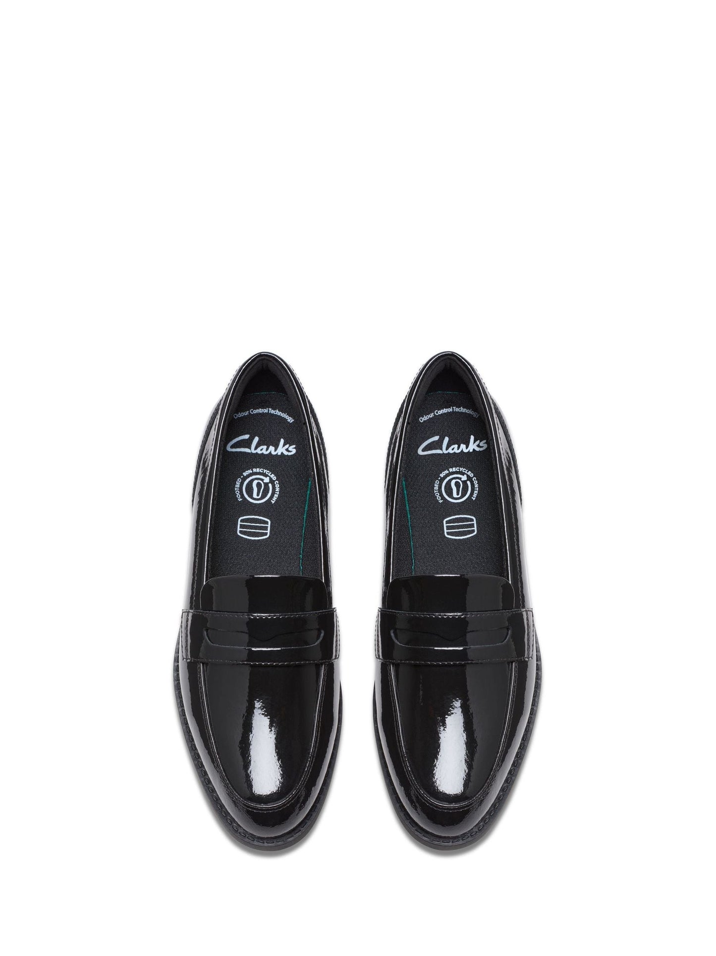 Dsiney Kidz - Clarks Black Patent Standard Fit (F) Older Girls Tappa Edge Loafers image 4