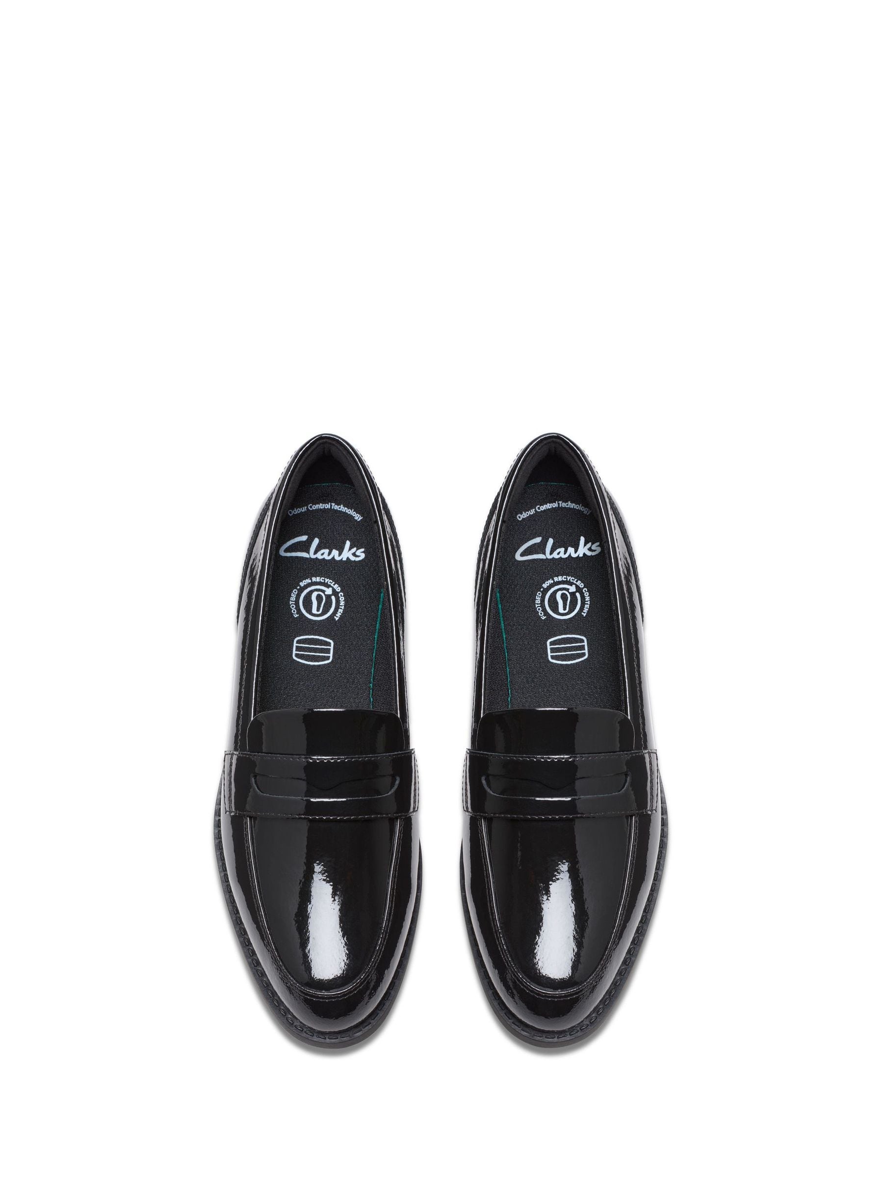 Dsiney Kidz - Clarks Black Patent Standard Fit (F) Older Girls Tappa Edge Loafers image 4