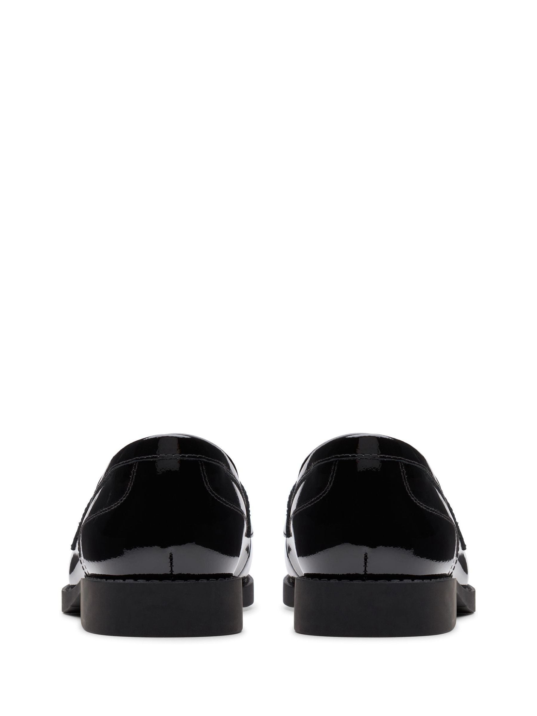 Dsiney Kidz - Clarks Black Patent Standard Fit (F) Older Girls Tappa Edge Loafers image 5