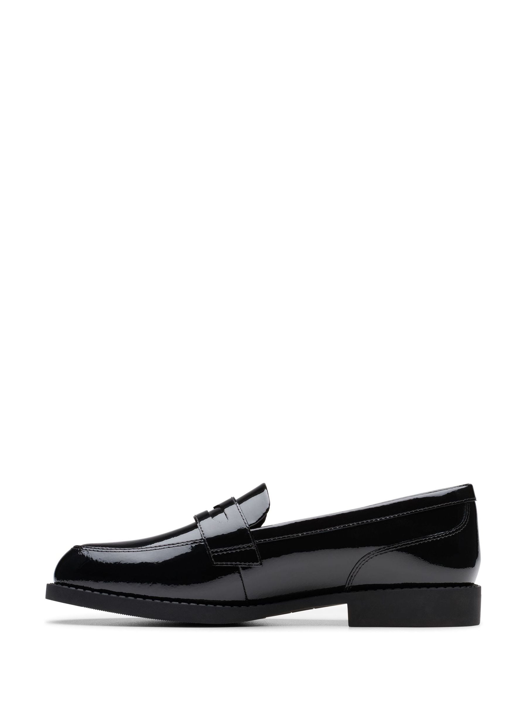Dsiney Kidz - Clarks Black Patent Wide Fit (G) Older Girls Tappa Edge Loafers image 2