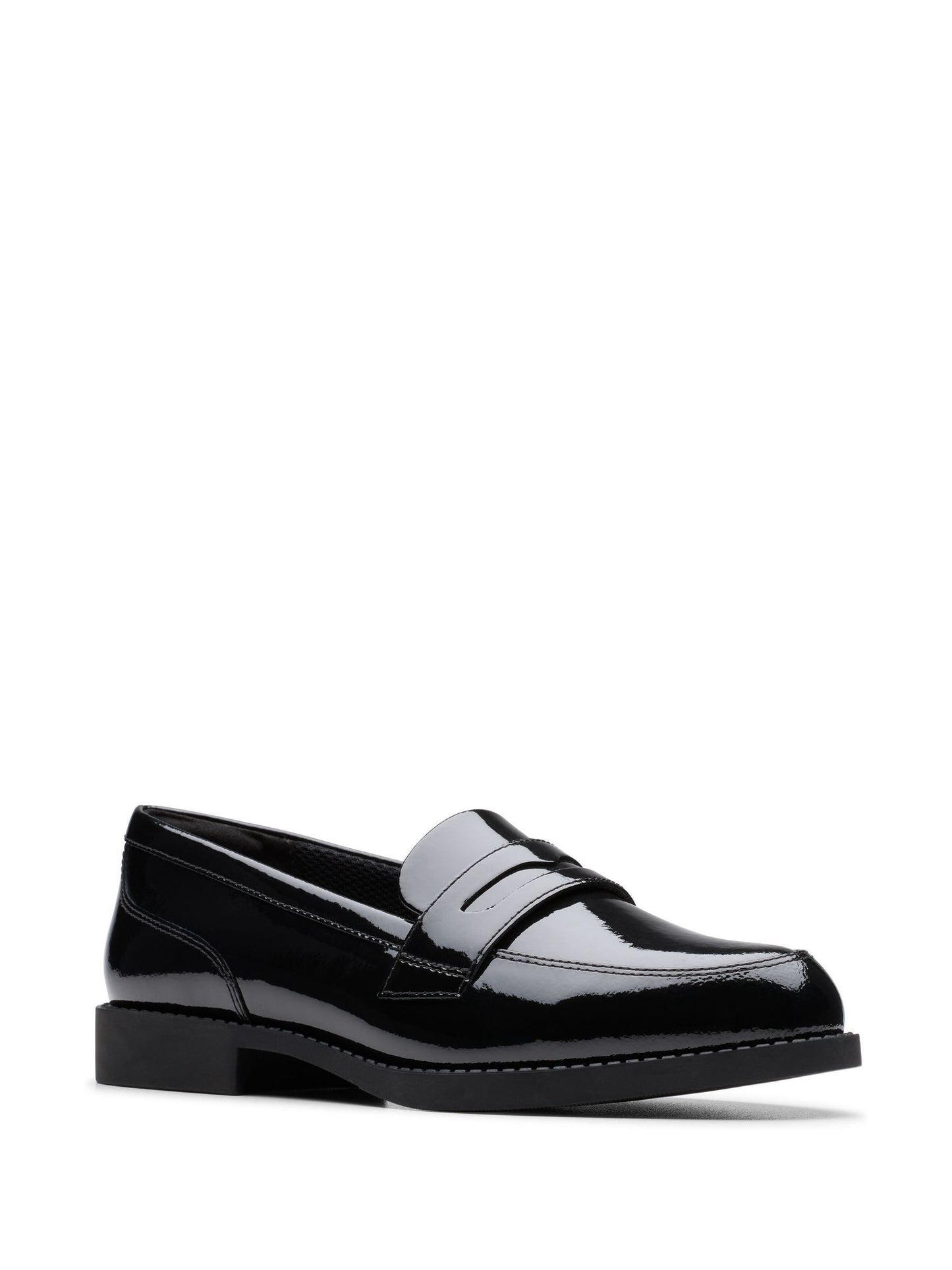 Dsiney Kidz - Clarks Black Patent Wide Fit (G) Older Girls Tappa Edge Loafers image 3
