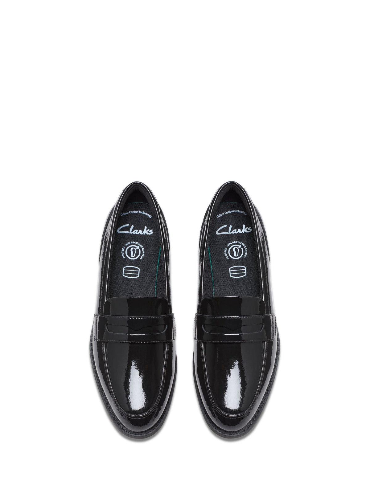 Dsiney Kidz - Clarks Black Patent Wide Fit (G) Older Girls Tappa Edge Loafers image 4