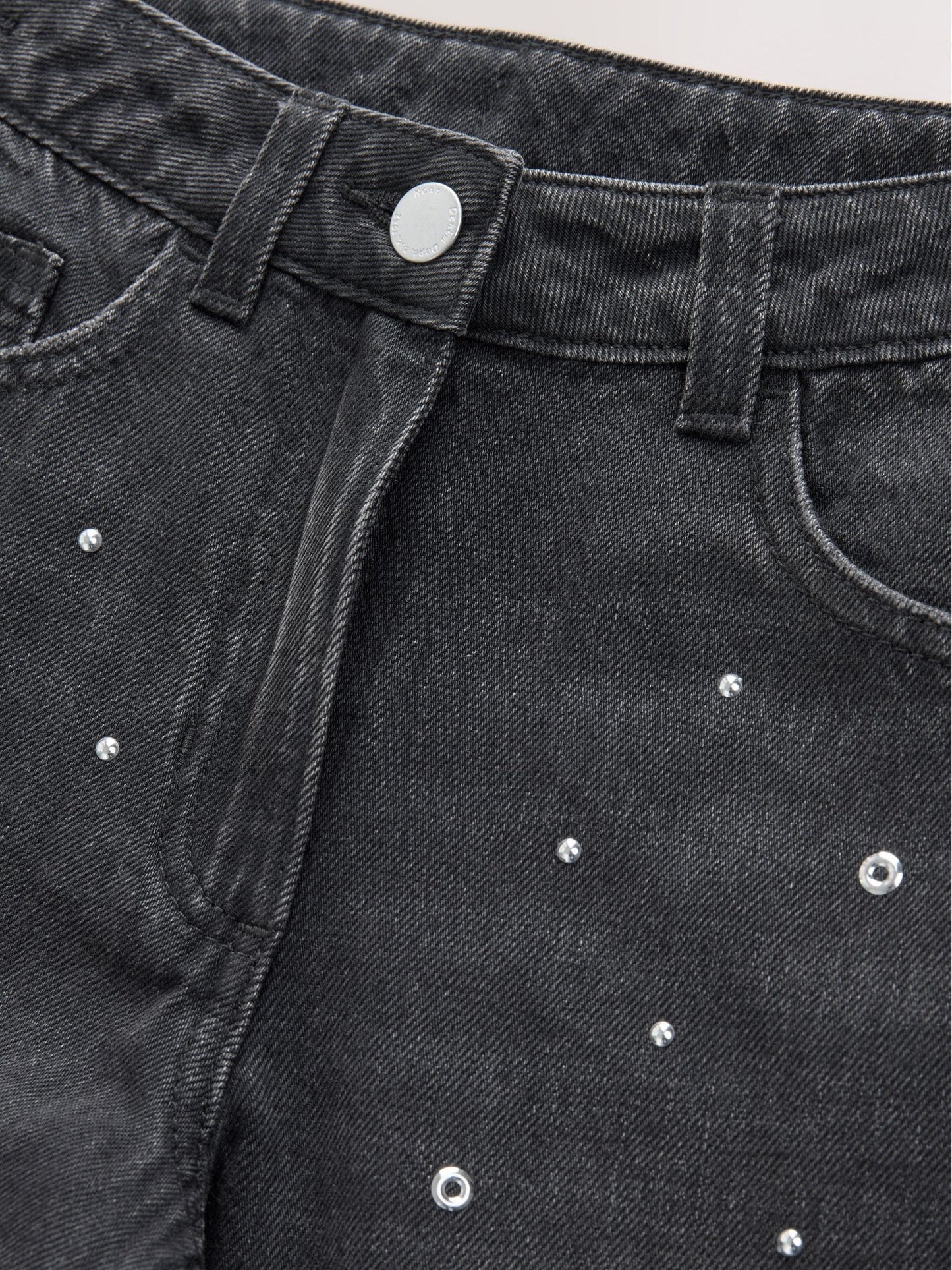 Dsiney Kidz - Charcoal Grey Stud Embellished Wide Leg Jeans (3-16yrs) image 3