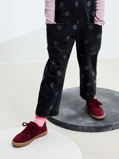 Grey Polka Dot Slouchy Dungarees (3-16yrs)