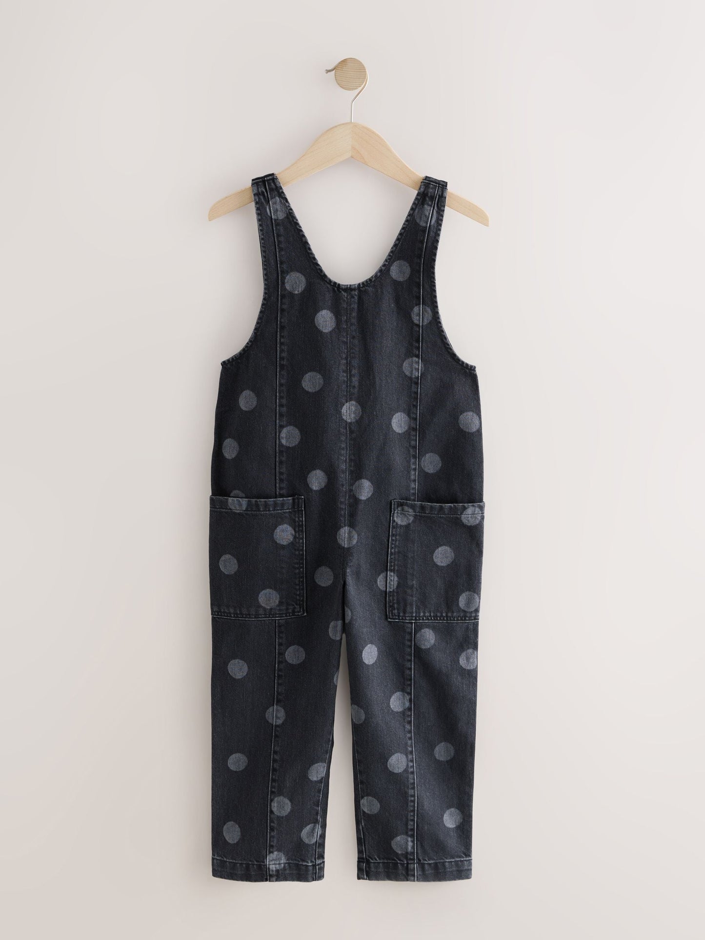Grey Polka Dot Slouchy Dungarees (3-16yrs)