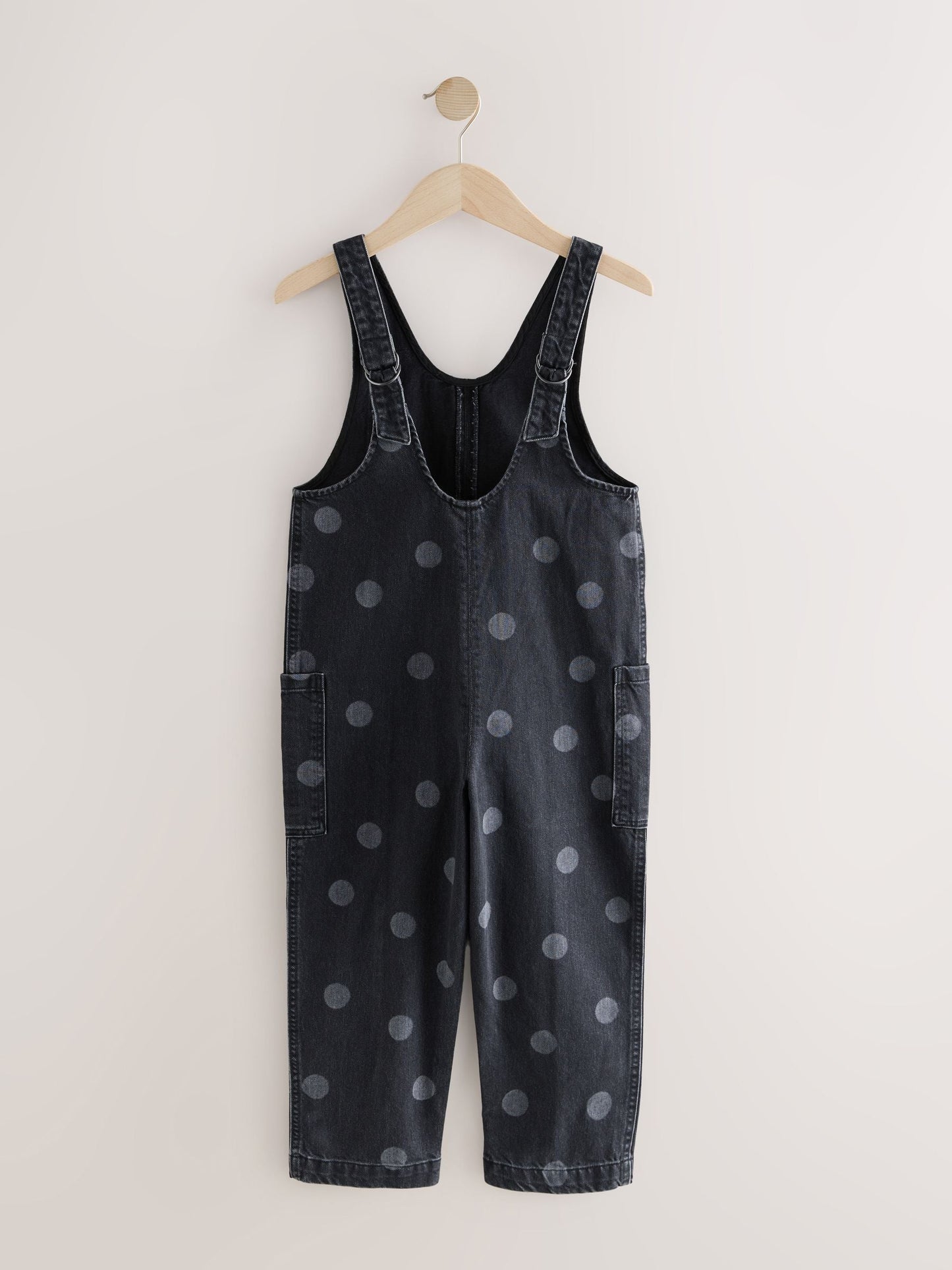 Grey Polka Dot Slouchy Dungarees (3-16yrs)