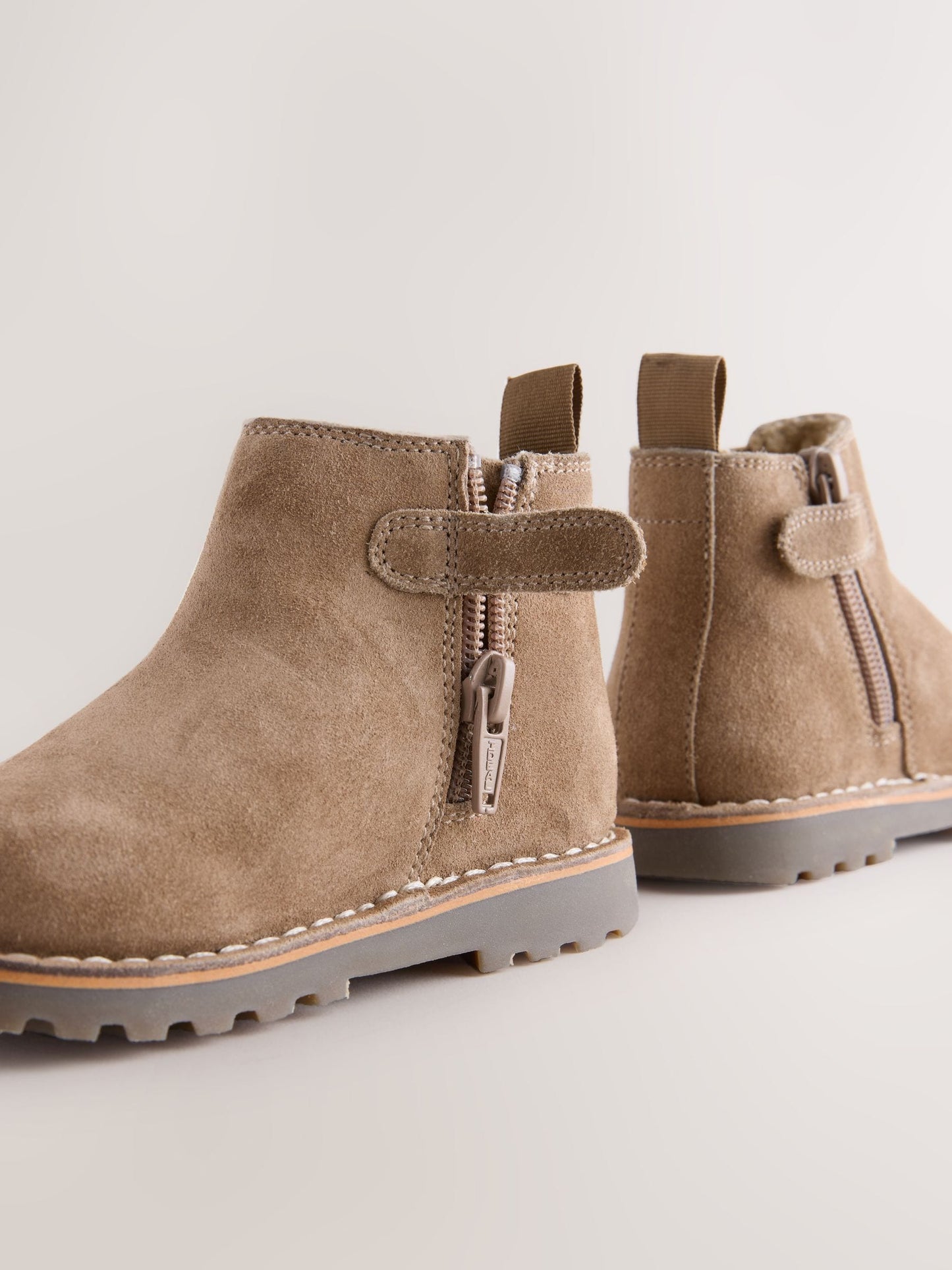 Neutral Brown Standard Fit (F) Warm Lined Leather Chelsea Boots image 6