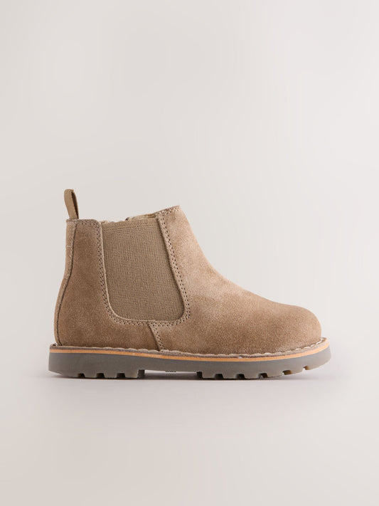 Neutral Brown Wide Fit (G) Suede Chelsea Boots image 2