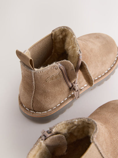 Neutral Brown Wide Fit (G) Suede Chelsea Boots image 6