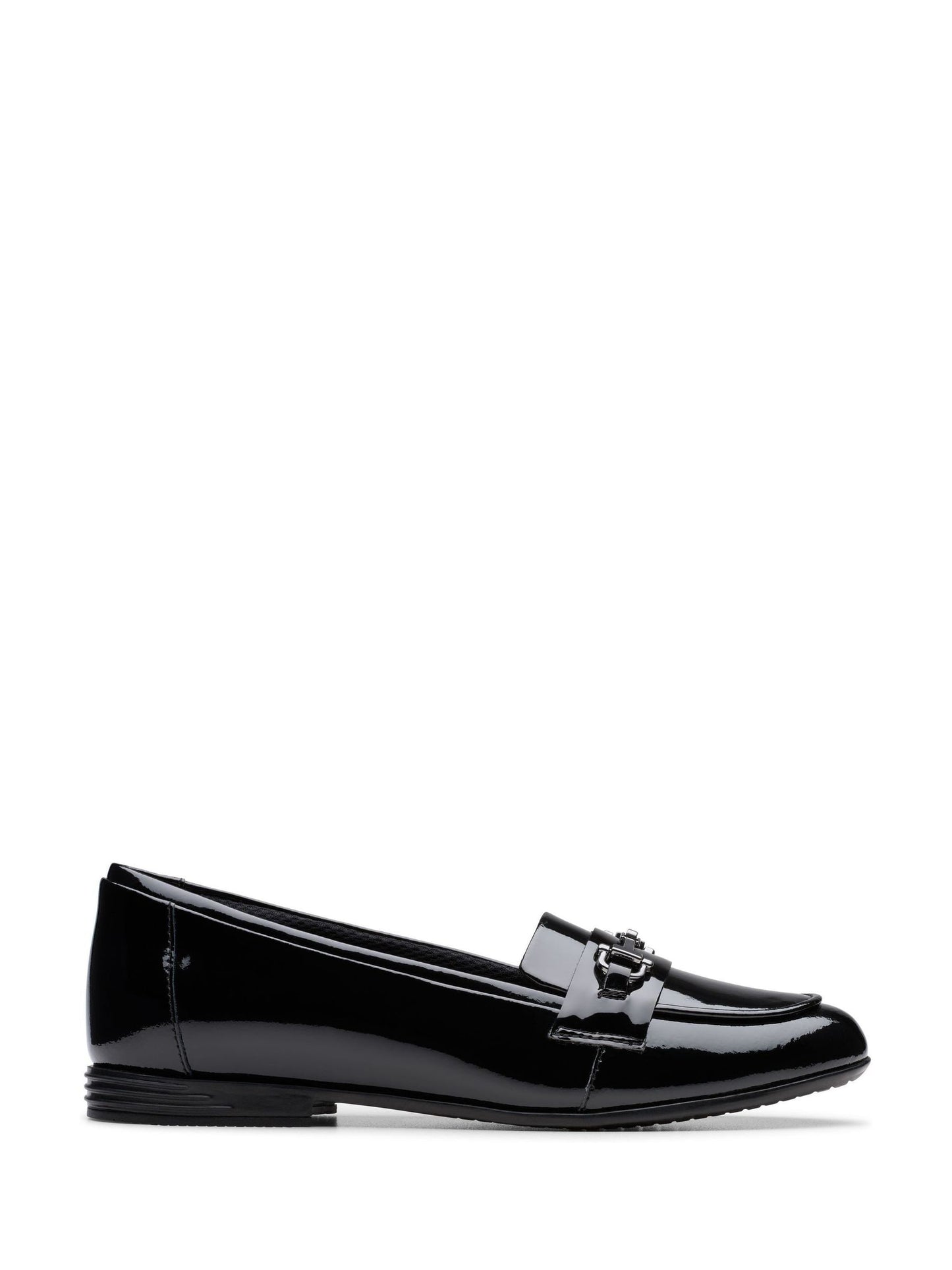 Dsiney Kidz - Clarks Black Patent Standard Fit (F) Finja Loafer Older Shoes image 1