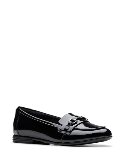 Dsiney Kidz - Clarks Black Patent Standard Fit (F) Finja Loafer Older Shoes image 3