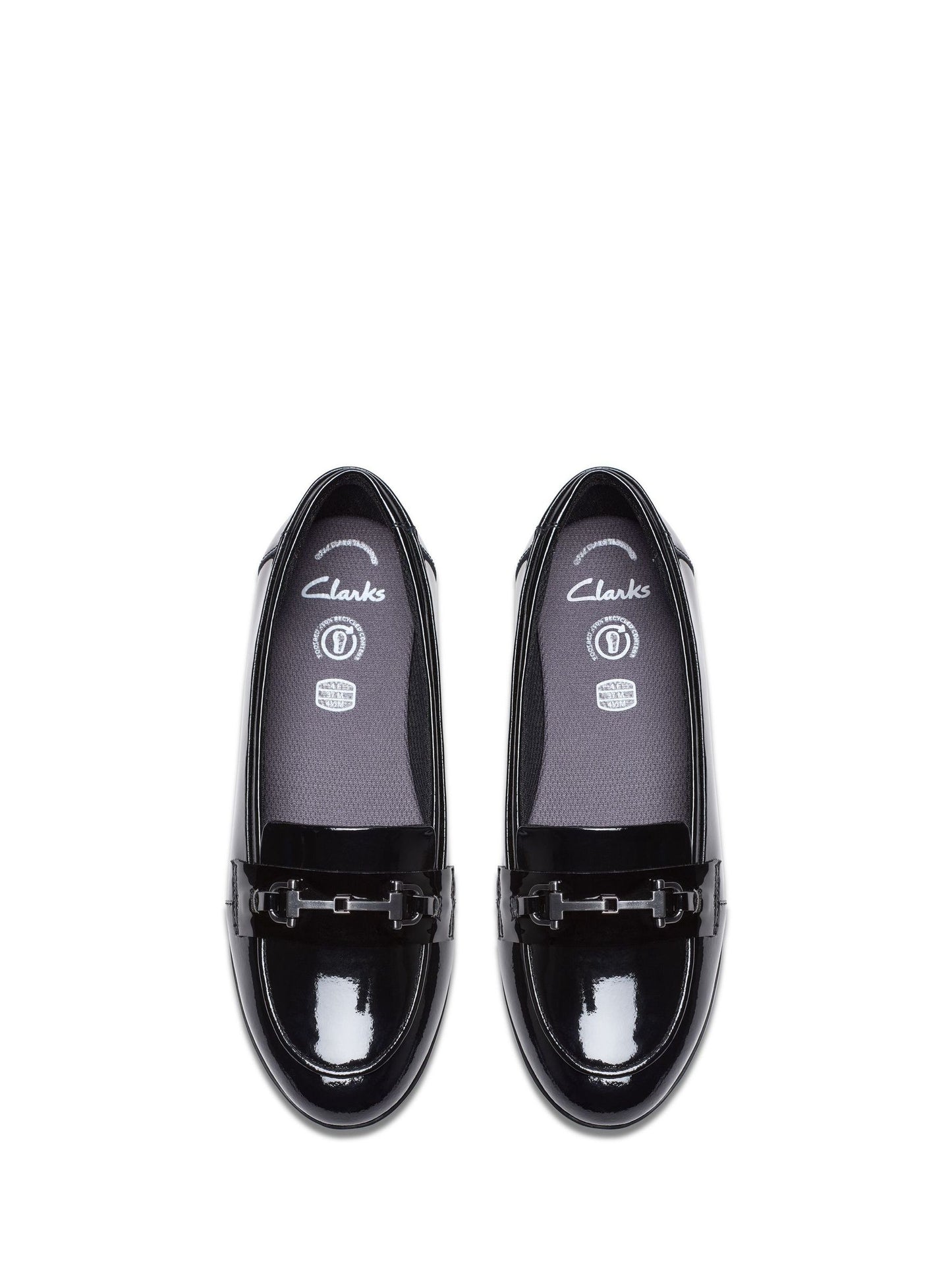 Dsiney Kidz - Clarks Black Patent Standard Fit (F) Finja Loafer Older Shoes image 4