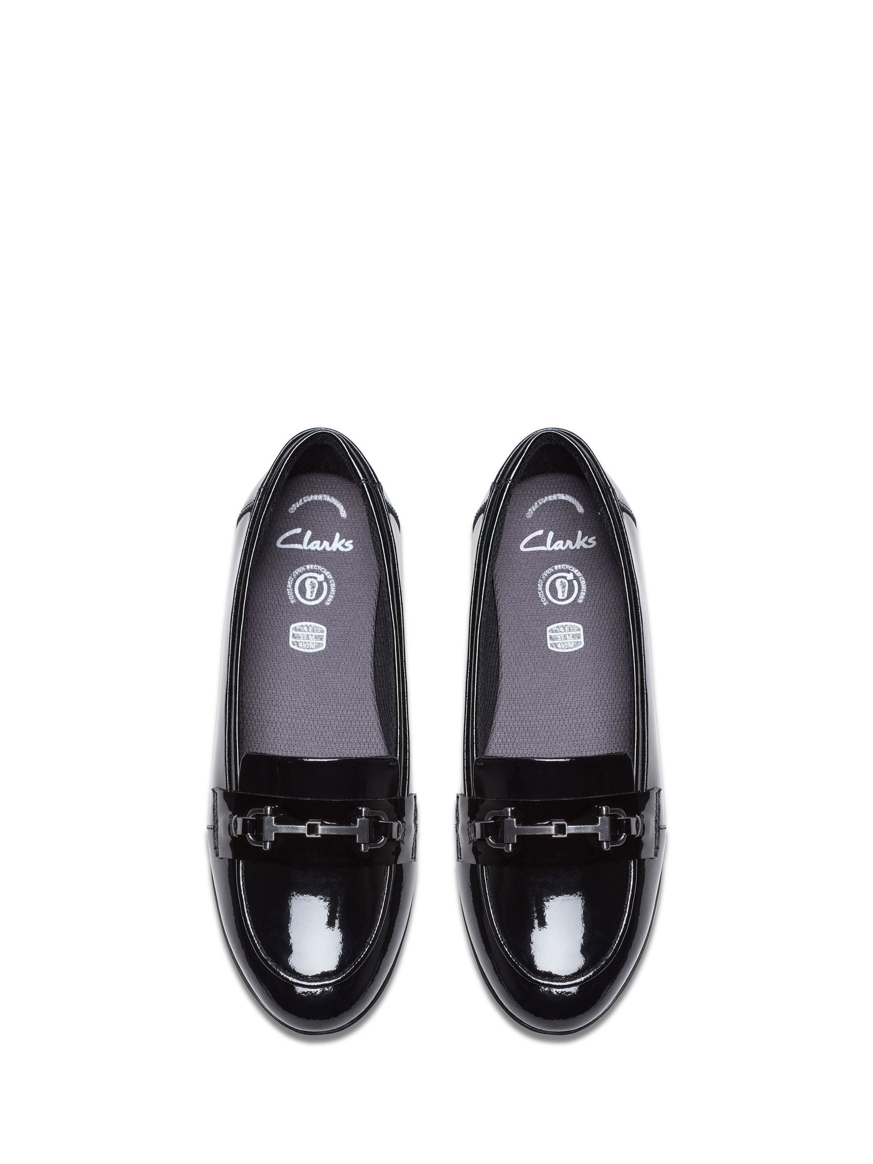 Dsiney Kidz - Clarks Black Patent Standard Fit (F) Finja Loafer Older Shoes image 4