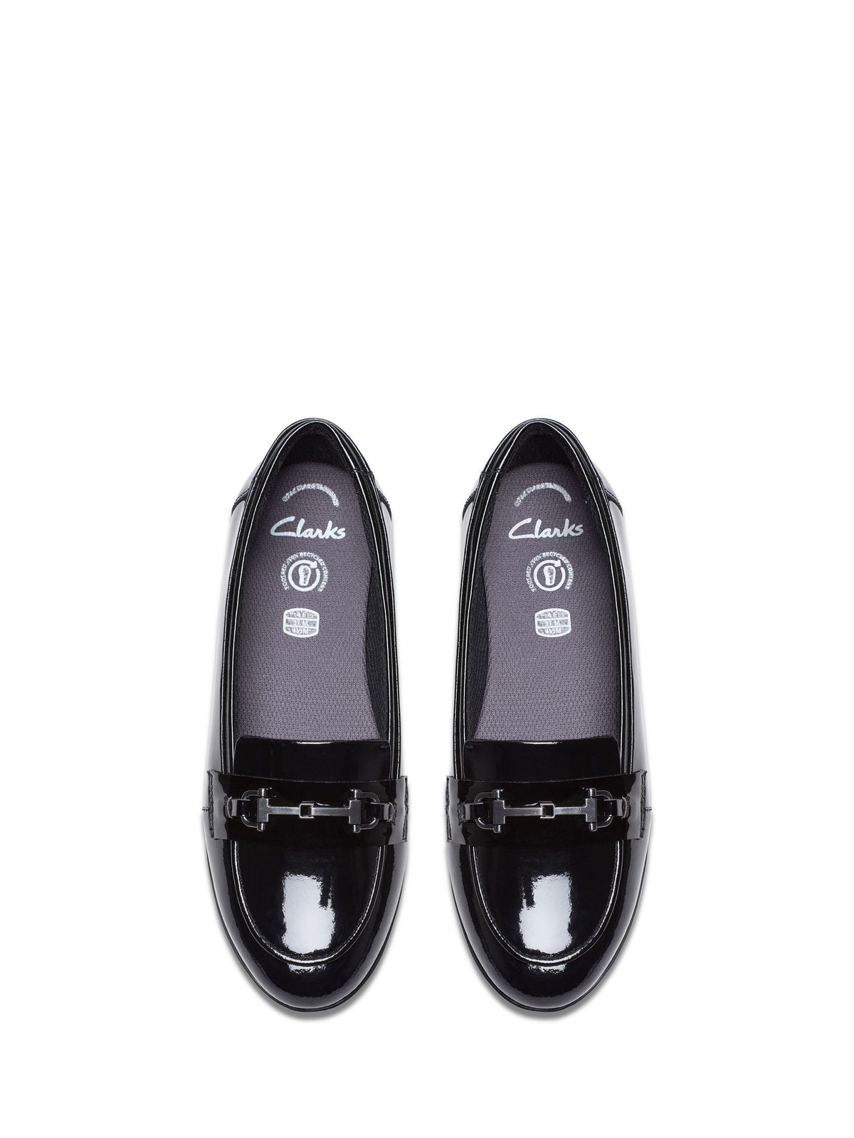 Dsiney Kidz - Clarks Black Patent Standard Fit (F) Finja Loafer Older Shoes image 4
