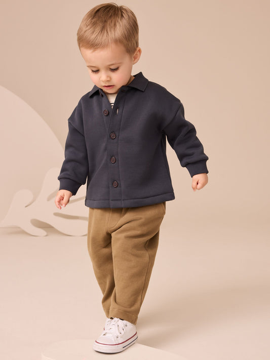 Navy Blue And Tan T-Shirt And Joggers 3 Piece Set (3mths-7yrs) image 1