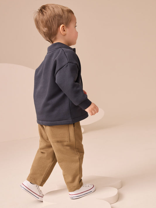 Navy Blue And Tan T-Shirt And Joggers 3 Piece Set (3mths-7yrs) image 3