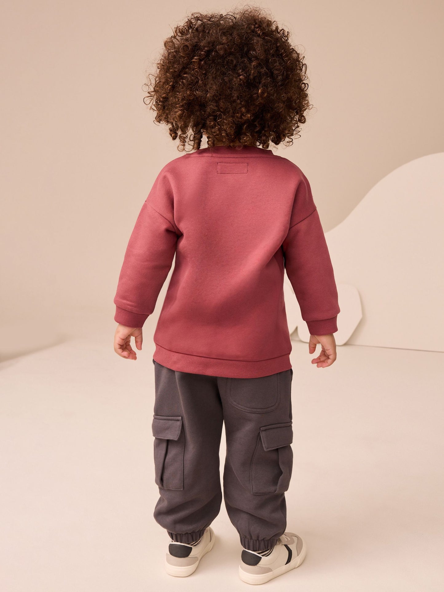 Burgundy Red Sweatshirt and Utility Joggers Set (3mths-7yrs) image 2