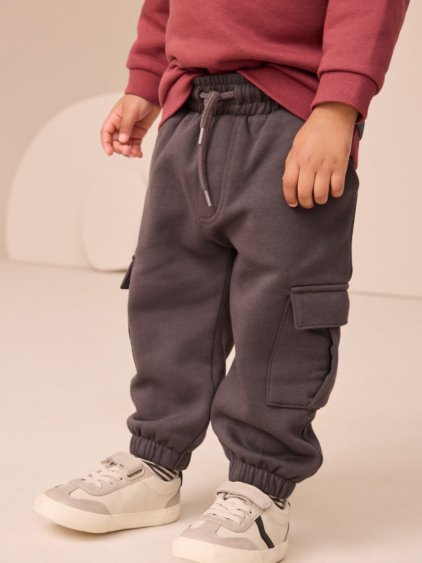 Burgundy Red Sweatshirt and Utility Joggers Set (3mths-7yrs) image 3