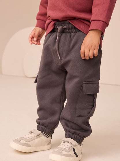 Burgundy Red Sweatshirt and Utility Joggers Set (3mths-7yrs) image 3