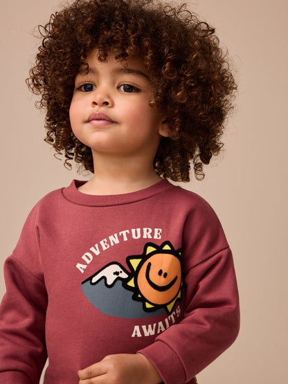 Burgundy Red Sweatshirt and Utility Joggers Set (3mths-7yrs) image 4