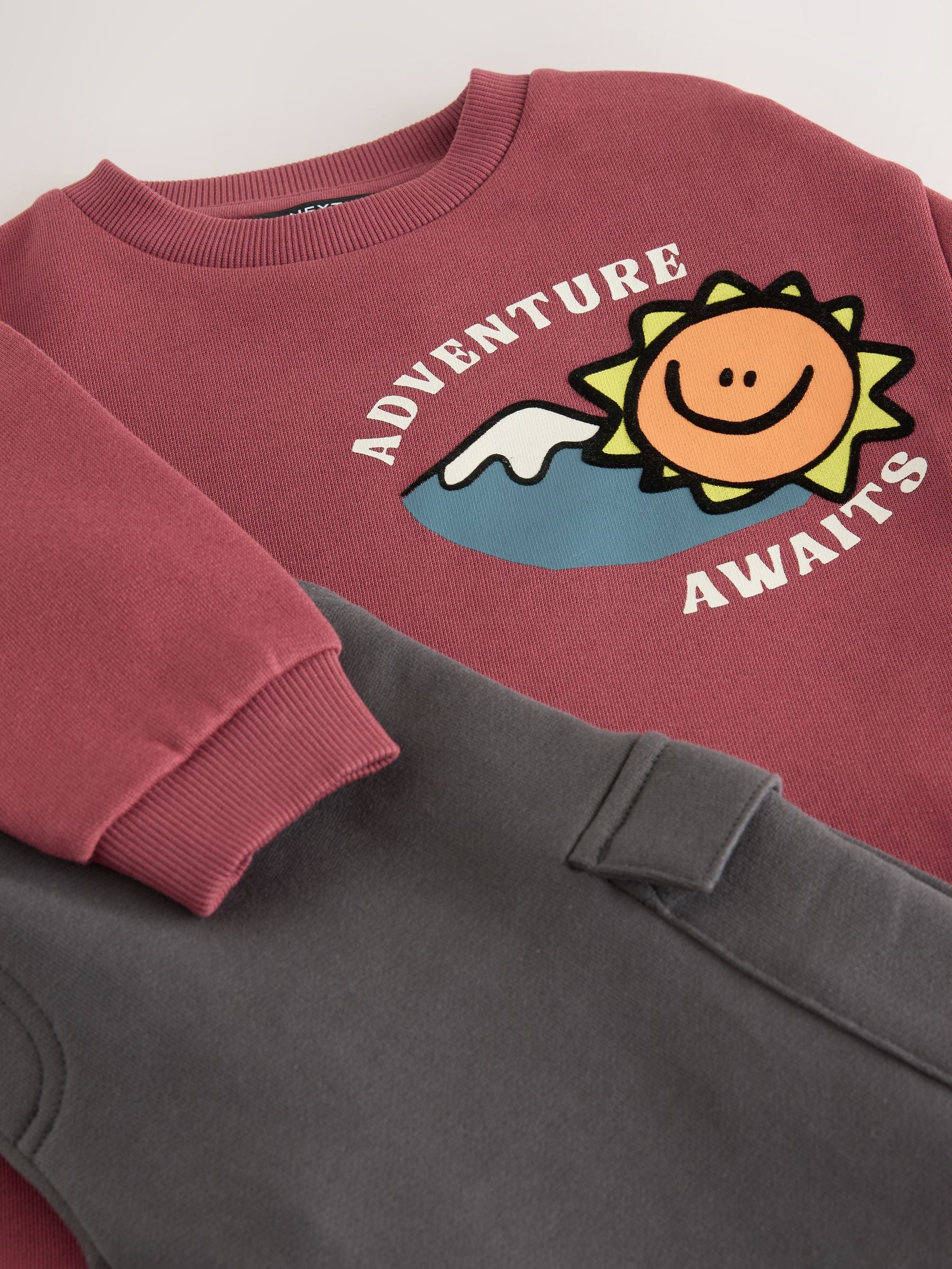 Burgundy Red Sweatshirt and Utility Joggers Set (3mths-7yrs) image 9