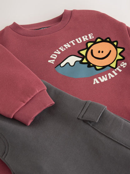Burgundy Red Sweatshirt and Utility Joggers Set (3mths-7yrs) image 9