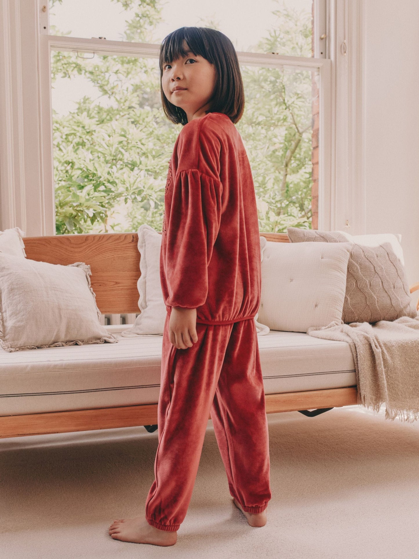 Red Sequin Bow Cosy Fleece Pyjamas (9mths-16yrs)