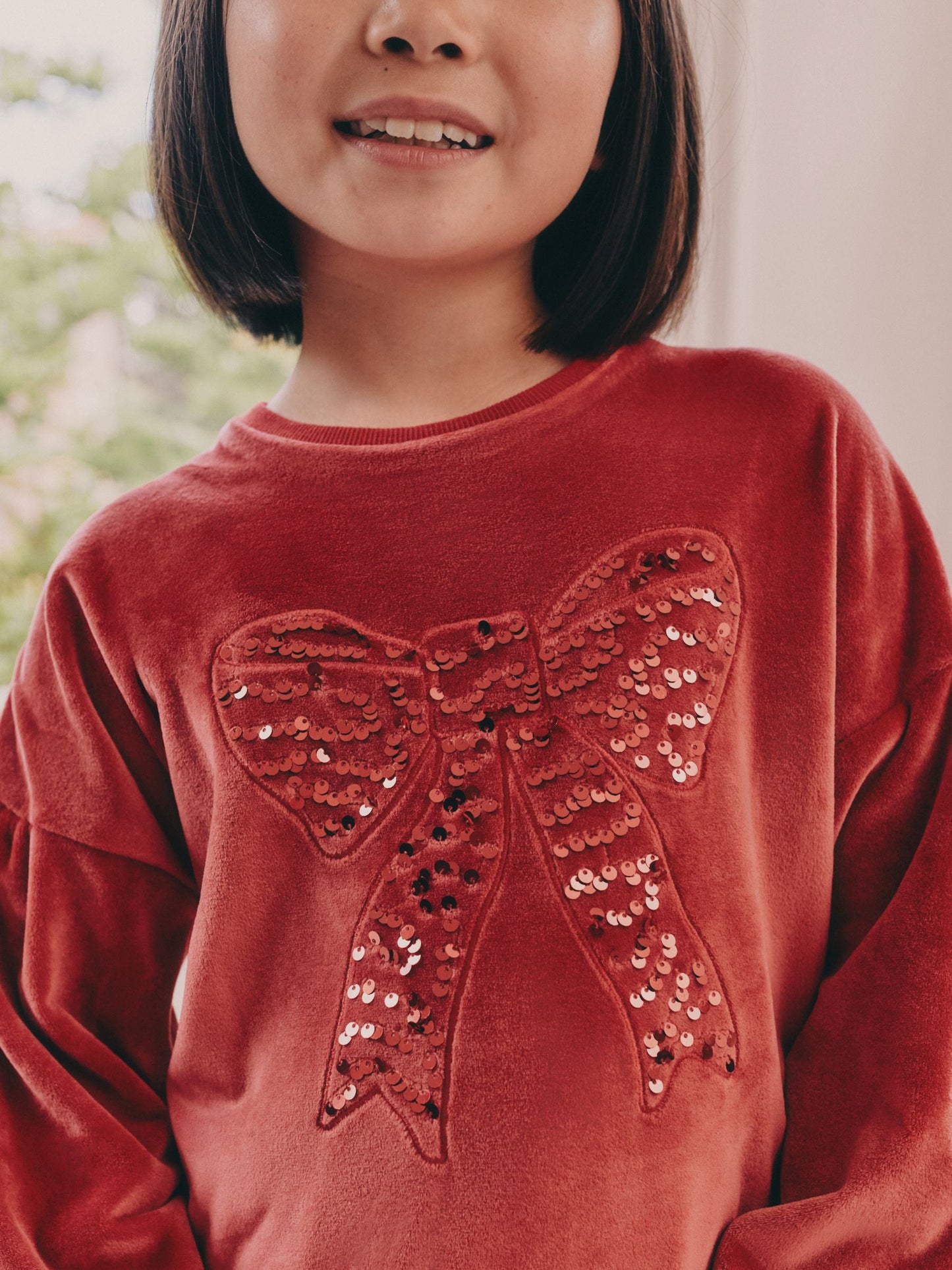 Red Sequin Bow Cosy Fleece Pyjamas (9mths-16yrs)