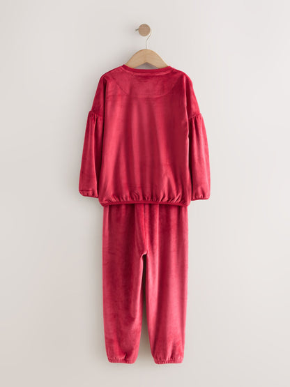 Red Sequin Bow Cosy Fleece Pyjamas (9mths-16yrs)