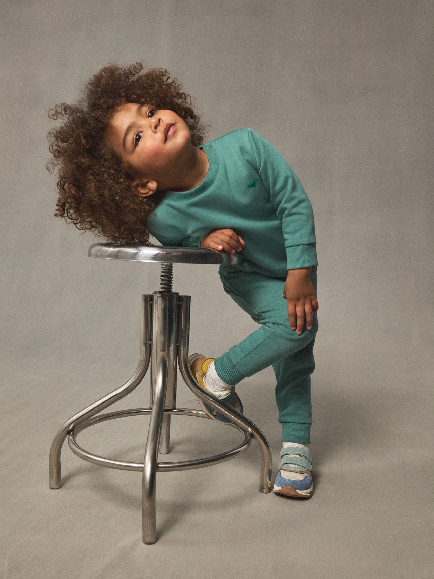 Green Plain Sweatshirt And Joggers Set (3mths-7yrs) image 3